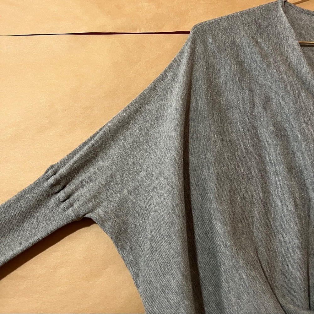 AllSaints | Itat Shrug Convertible Twist Sweater Cardigan Grey Cotton Size S - Picture 6 of 11